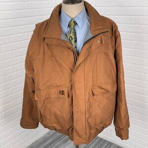 Big Bill Jacket Mens XLBrown Flame Resistant Westex Heavy Canvas Workwear Bomber